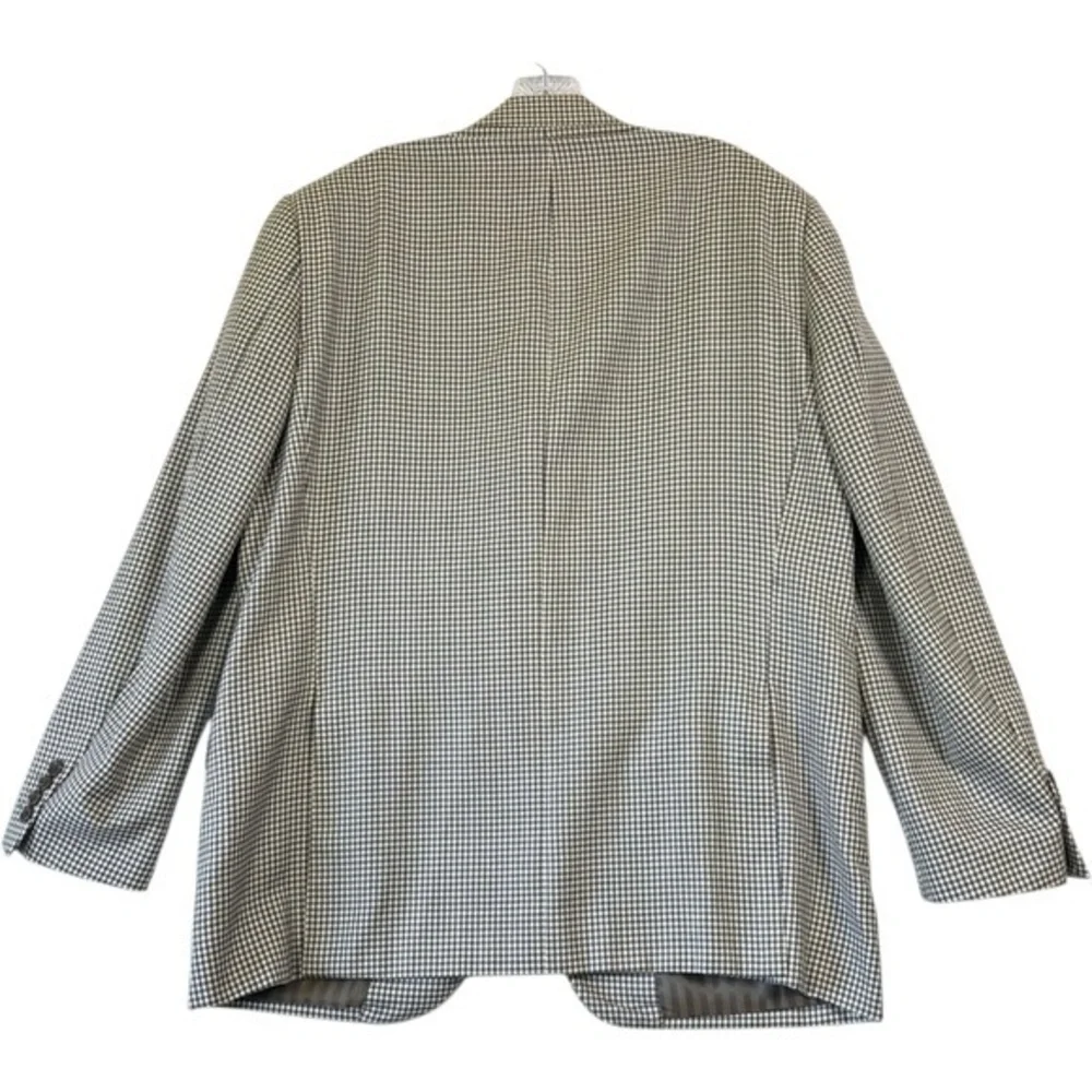 Baroni Blazer Mens 44R Brown Gingham Wool Silk Lanificio di Pray Sport Coat